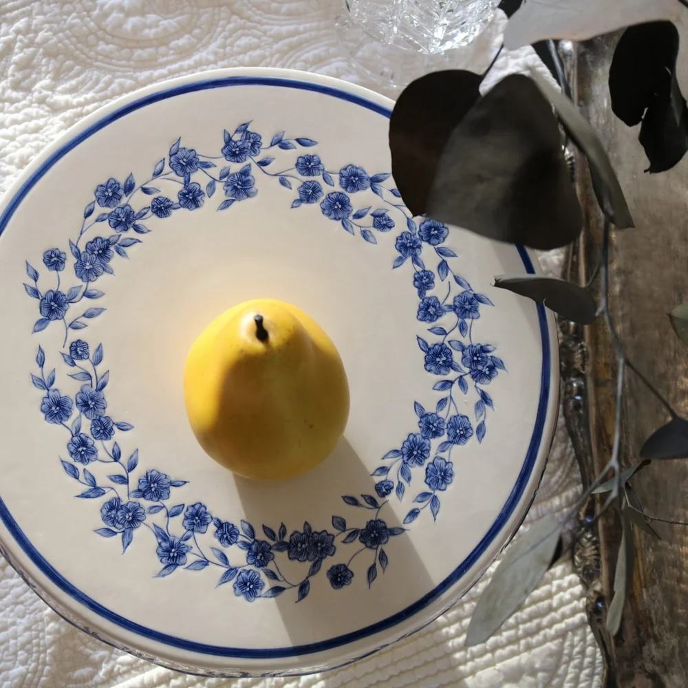 Blue and White Ceramic Cake Stand - Picture 2 of 5